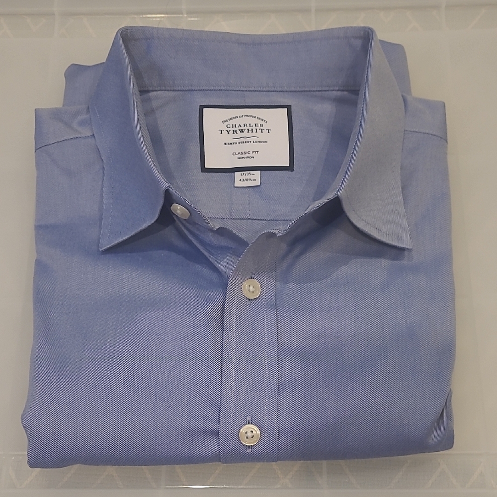 Charles Tyrwhitt Blue Dress Shirt Classic Style - Picture 3 of 4